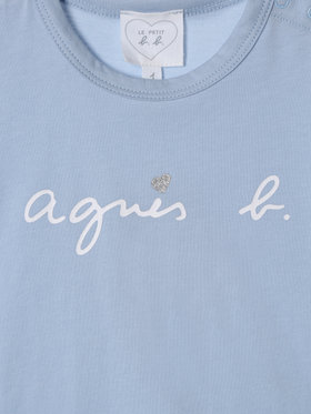 ENFANT ベビー ベビー ロゴ ハート プリント コットン 半袖 Tシャツ ブルー