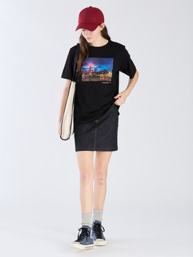 To b. by agnès b. 【Outlet】To b. by agnes b.× green label relaxing オーガニックコットン フォトプリント Tシャツ ブラック
