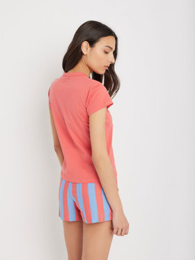 FEMME ウィメンズ ロゴプリント コットン 半袖 Tシャツ "Brando" ピンク