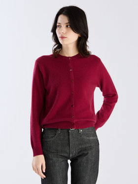 FEMME ウィメンズ カシミヤ ジャージー 長袖 ニット カーディガン "Scilly" レッド