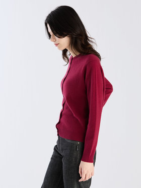 FEMME ウィメンズ カシミヤ ジャージー 長袖 ニット カーディガン "Scilly" レッド
