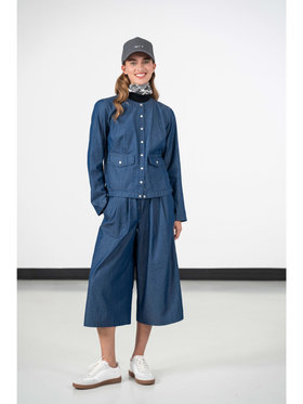 FEMME ウィメンズ デニム 長袖 シャツカーディガン ネイビー