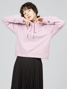 To b. by agnès b. ロゴ刺繍 コットン ニューマカロンカラー スウェットフーディー ピンク