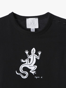 ENFANT ベビー ベビー アイコニック コットン 半袖 Tシャツ "Lezard" ブラック