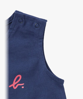 ENFANT ベビー ベビー ロゴ コットン ノースリーブ ワンピース "Barbie" ネイビー