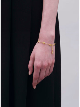 FEMME ウィメンズ フラワーチャーム パール ブレスレット "Double bloom" ゴールド