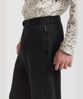 HOMME メンズ メンズ リネン ジャージー パンツ ブラック