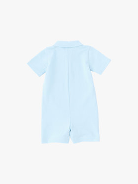 ENFANT ベビー ベビー "b." ロゴ 刺繍 コットン 半袖 ロンパース "Lezard" ブルー系その他