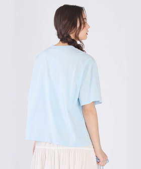 To b. by agnès b. ロゴ パフプリント コットン 半袖 Tシャツ ブルー