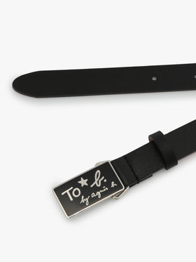 To b. by agnès b. ロゴバックル レザー ベルト ブラック