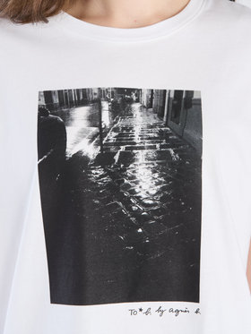 To b. by agnès b. 【Outlet】To b. by agnes b.× green label relaxing オーガニックコットン フォトプリント Tシャツ ホワイト
