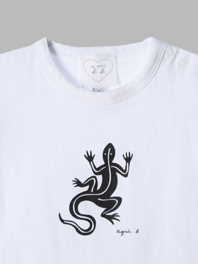 ENFANT ベビー ベビー アイコニック コットン 半袖 Tシャツ "Lezard" ホワイト