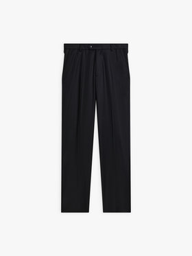 HOMME メンズ メンズ ウールギャバジン パンツ ブラック