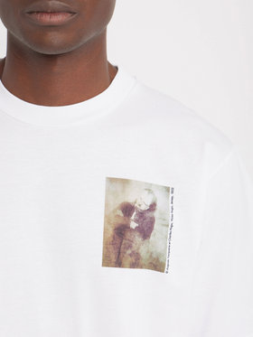 HOMME メンズ 【Outlet】メンズ オーガニックコットン プリント 半袖 Tシャツ ”Victor Hugo” ホワイト