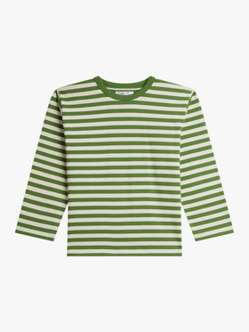 FEMME ウィメンズ 細ボーダー コットン 七分袖 Tシャツ "Lil Cool" マルチ