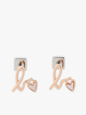 FEMME ウィメンズ ”b.” ロゴ ハート スタッズ ピアス ”b. Loved” ピンクベージュ