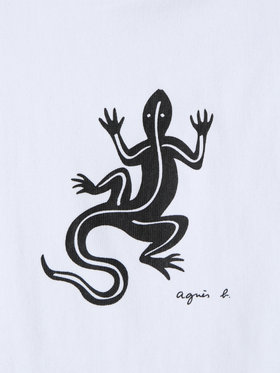 ENFANT ベビー ベビー アイコニック コットン 半袖 Tシャツ "Lezard" ホワイト