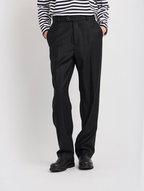 HOMME メンズ メンズ ウールギャバジン パンツ ブラック