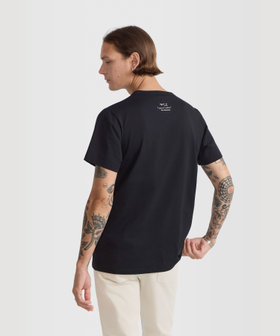 HOMME メンズ メンズ プリント コットン 半袖 アーティスト Tシャツ "Mel Bernstine" ブラック