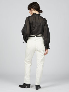 To b. by agnès b. ロゴバックル レザー ベルト ブラック