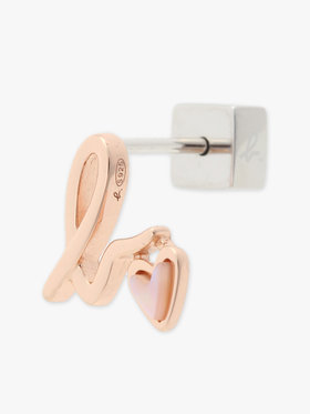 FEMME ウィメンズ ”b.” ロゴ ハート スタッズ ピアス ”b. Loved” ピンクベージュ