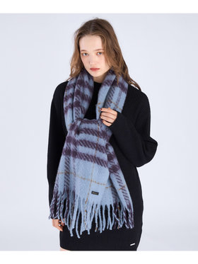 To b. by agnès b. 【Outlet】WEB限定 チェック マフラー ブルー