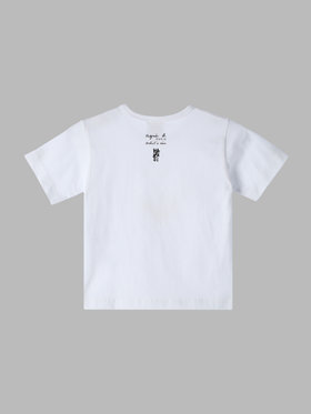 ENFANT ベビー ベビー コットン プリント 半袖 アーティスト Tシャツ "MAZASI" ホワイト