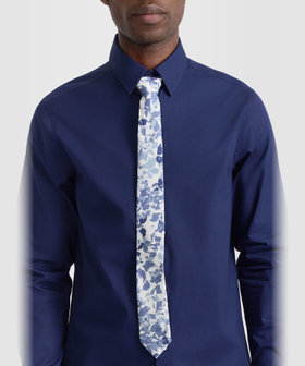 HOMME メンズ メンズ フラワープリント コットン ネクタイ "Philipe" ブルー系その他