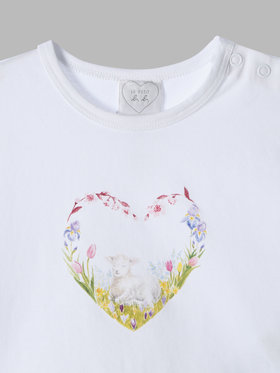 ENFANT ベビー ベビー コットン プリント 半袖 アーティスト Tシャツ "MAZASI" ホワイト