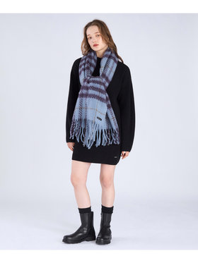 To b. by agnès b. 【Outlet】WEB限定 チェック マフラー ブルー