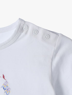 ENFANT ベビー ベビー コットン プリント 半袖 アーティスト Tシャツ "MAZASI" ホワイト