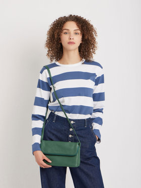 FEMME ウィメンズ ラムスキンレザー ショルダーバッグ "Asya" グリーン