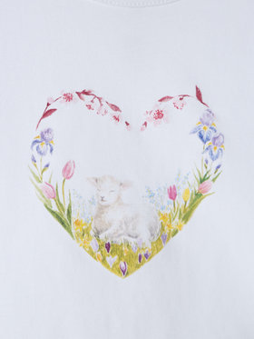 ENFANT ベビー ベビー コットン プリント 半袖 アーティスト Tシャツ "MAZASI" ホワイト