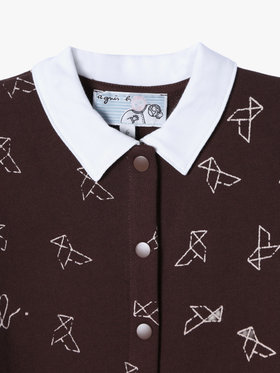 ENFANT ベビー 【Outlet】ベビー プリント コットン 長袖 コンビネゾン ブラウン系その他