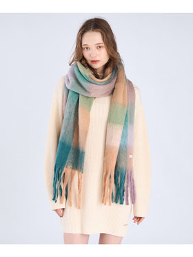 To b. by agnès b. WEB限定 ブロックチェック ストール ブラウン系その他