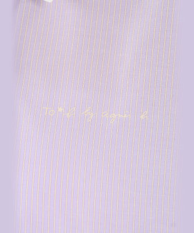 To b. by agnès b. ロゴ プリント ストライプ ハーフスリーブ シャツ パープル系その他