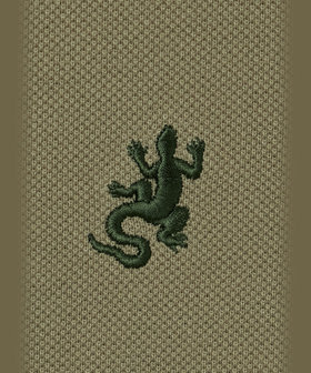 HOMME メンズ メンズ アイコニック 刺繍 コットン 半袖 ポロシャツ "Lezard" グリーン系その他