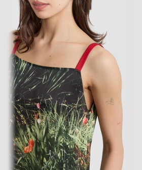 FEMME ウィメンズ フォトプリント ノースリーブ ワンピース "Tulipes" マルチ