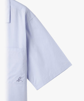 HOMME メンズ メンズ "b."ロゴ 刺繍 コットン 開襟 半袖 シャツ "Mag" ブルー系その他