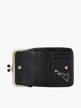 VOYAGE ウィメンズ バッグ＆ウォレット ドット レザー がま口 ミニ ウォレット ”Irene” PAW07A-02 ブラック