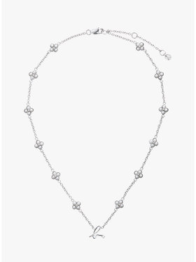 FEMME ウィメンズ "b."ロゴ フラワーモチーフ パール ネックレス "Double bloom" シルバー