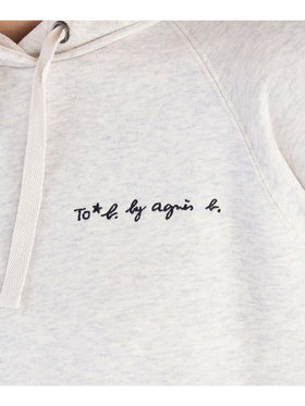 To b. by agnès b. ロゴ刺繍 コットン ニューマカロンカラー スウェットフーディー グレー