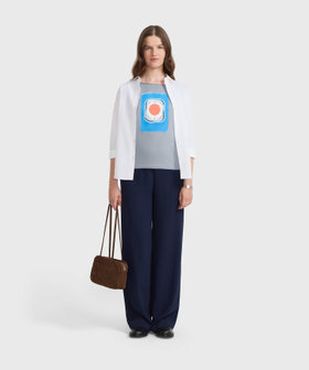 FEMME ウィメンズ オーガニックコットン 半袖 アーティストTシャツ "Lou Malta" ベージュ