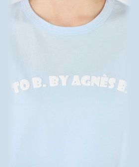 To b. by agnès b. ロゴ パフプリント コットン 半袖 Tシャツ ブルー