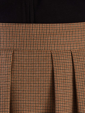 To b. by agnès b. 【Outlet】WW57 JUPE チェックタックロングスカート ブラウン