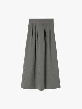 To b. by agnès b. 【Outlet】WW57 JUPE チェックタックロングスカート カーキ