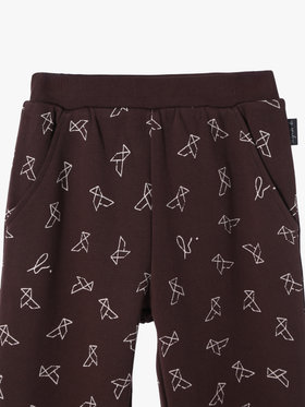 ENFANT ユニセックス 【Outlet】キッズ プリント コットン フルレングス パンツ ブラウン系その他