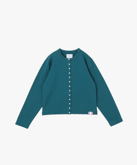 FEMME ウィメンズ オーガニックコットン メルトン 長袖 カーディガンプレッション "Le Classique" グリーン系その他