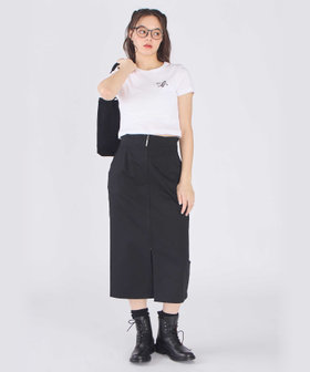 To b. by agnès b. "To b."ロゴ コットン 半袖 クロップド Tシャツ ホワイト