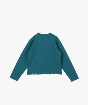 FEMME ウィメンズ オーガニックコットン メルトン 長袖 カーディガンプレッション "Le Classique" グリーン系その他